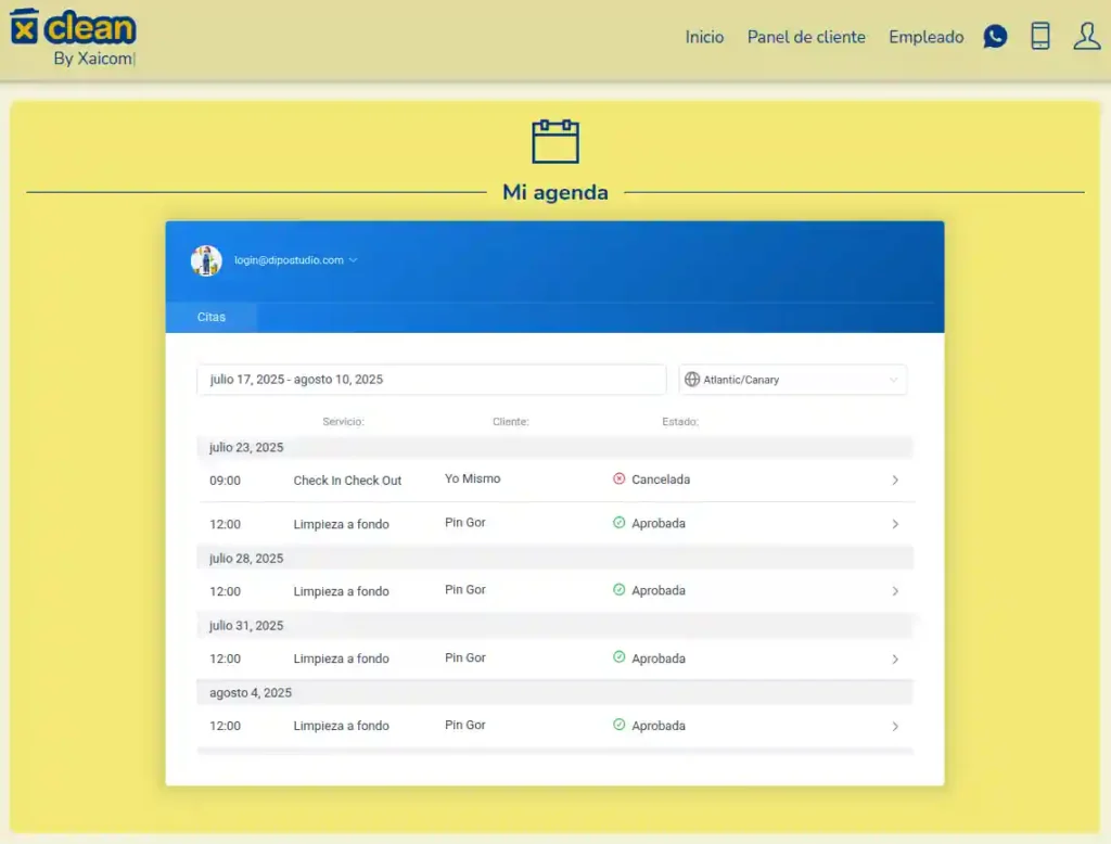 agenda empleado